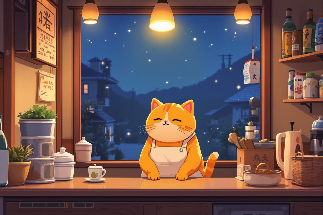 网络短剧 - 深夜食堂·猫町篇 - 深夜疗愈动漫短剧封面